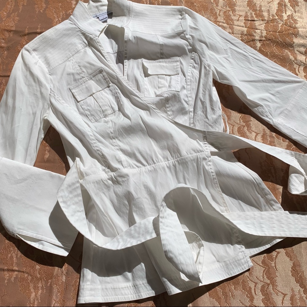 DVF White Meryl Wrap Top